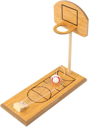 Hemoton Wooden Tabletop Basketball Game Set Portable Mini Indoor Outdoor Fun Sports for Office Home Relief Hand Eye Coordination Enhancer