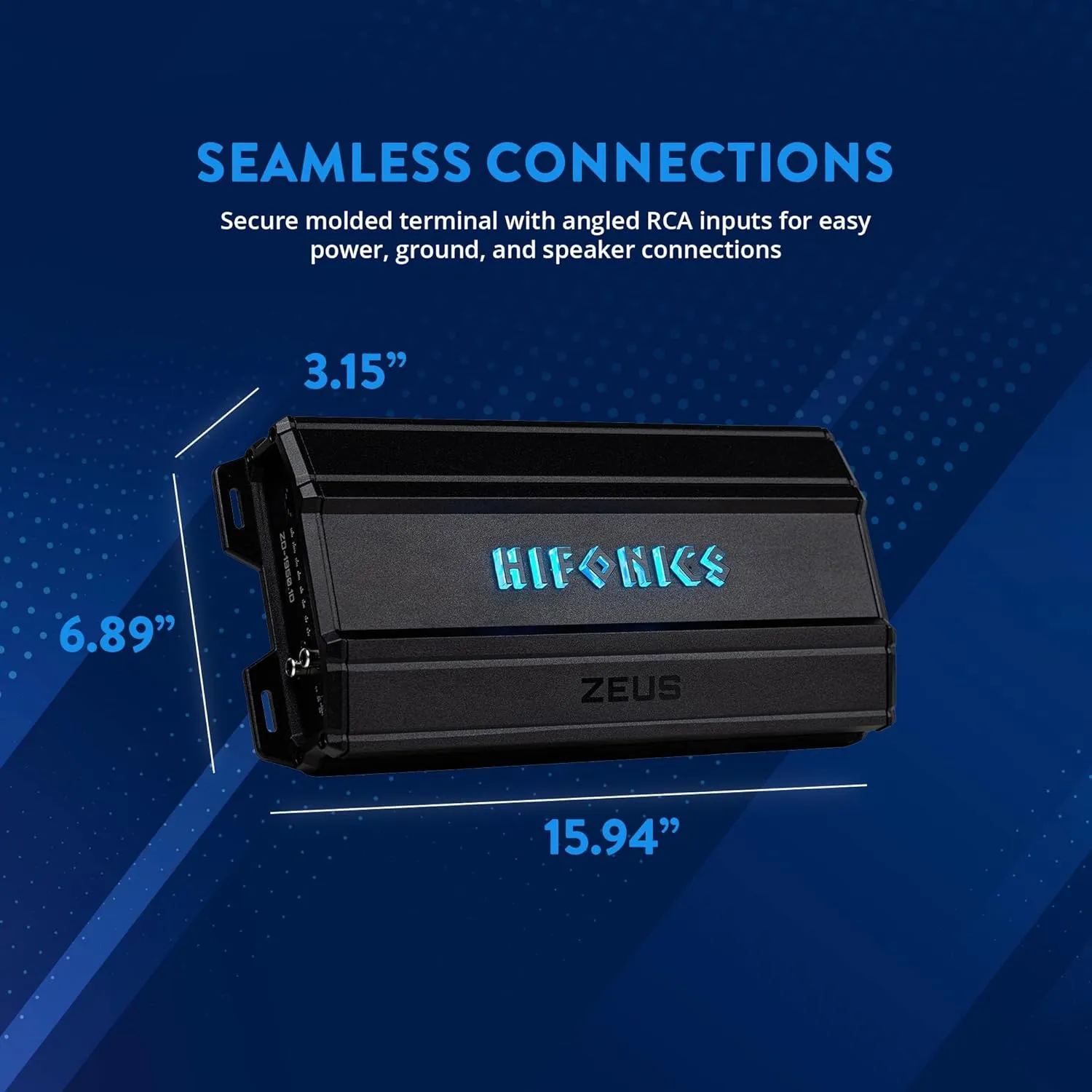 Hifonics Zeus Delta 1,950 Watt Compact Mono Block Nickel Plated Mobile Car Audio Amplifier with Auto Turn On Feature, ZD-1950.1D, Black