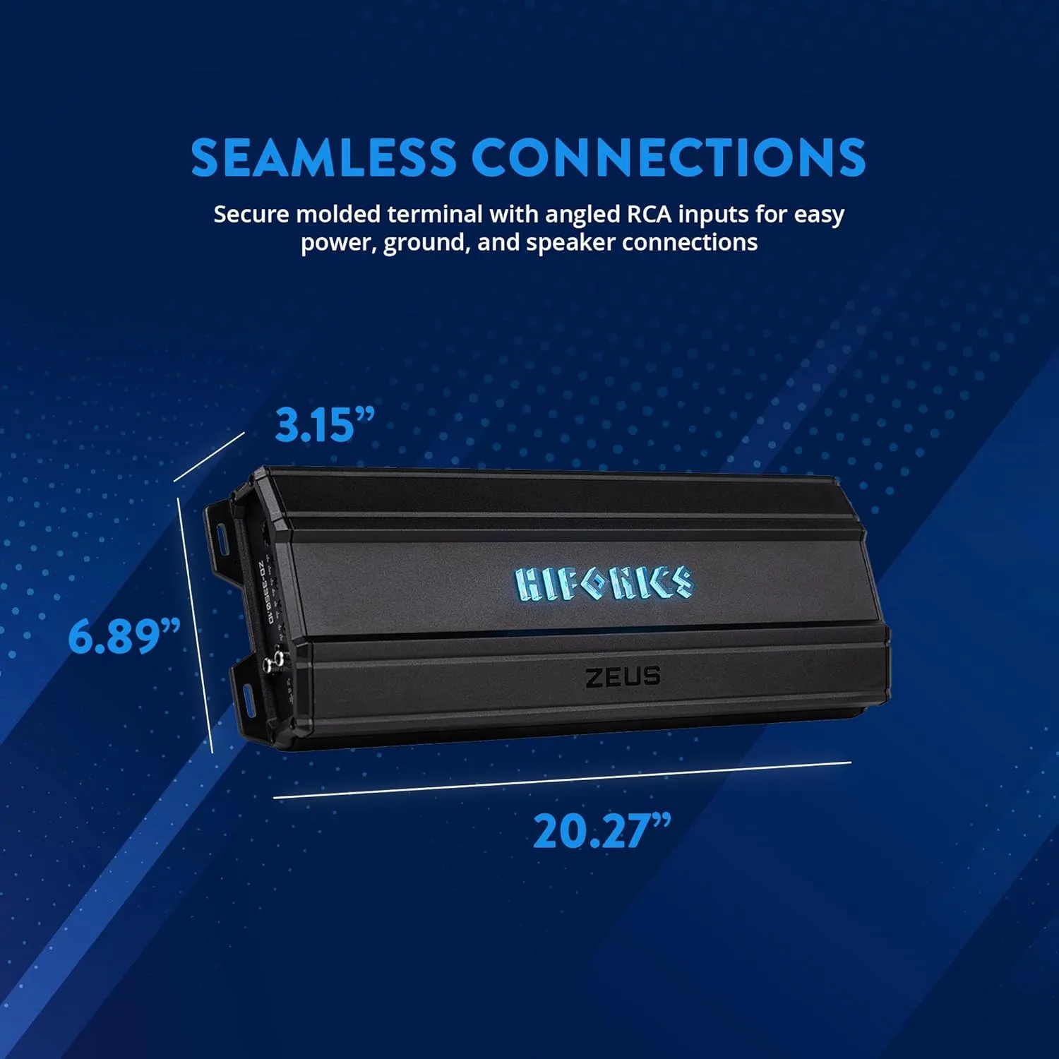 Hifonics Zeus Delta 3,350 Watt Compact Mono Block Nickel Plated Mobile Car Audio Amplifier with Auto Turn On Feature, ZD-3350.1D, Black
