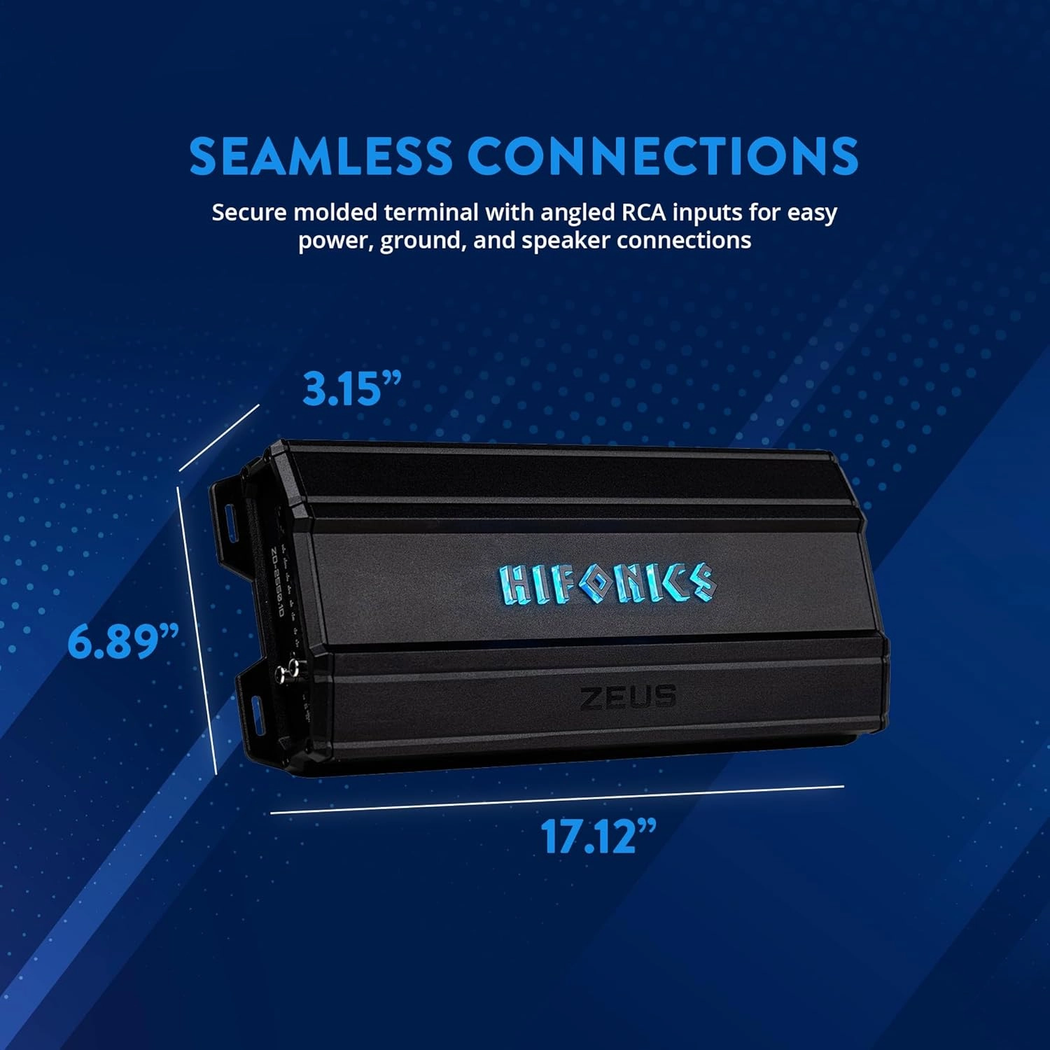 Hifonics Zeus Delta 2,550 Watt Compact Mono Block Nickel Plated Mobile Car Audio Amplifier with Auto Turn On Feature, ZD-2550.1D, Black