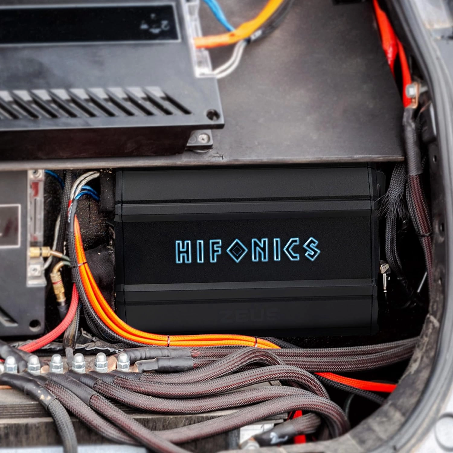Hifonics Zeus Delta 2,550 Watt Compact Mono Block Nickel Plated Mobile Car Audio Amplifier with Auto Turn On Feature, ZD-2550.1D, Black