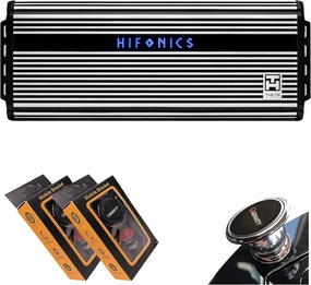 Hifonics ZTH-3225.1D Zeus Theta Compact Mono Channel Car Audio Amplifier (Silver) – Class D Amp, 3200-Watt Built-in Bass Control, Bass Remote Included with 2 Gravity Phone Holder Bundle