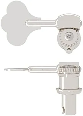 Hipshot HB6 1/2" Ultralite Bass Tuner, Clover Key, Treble Side, SHINY CHROME