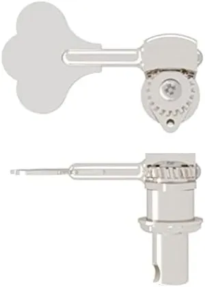 Hipshot HB6 1/2" Ultralite Bass Tuner, Clover Key, Treble Side, SHINY CHROME