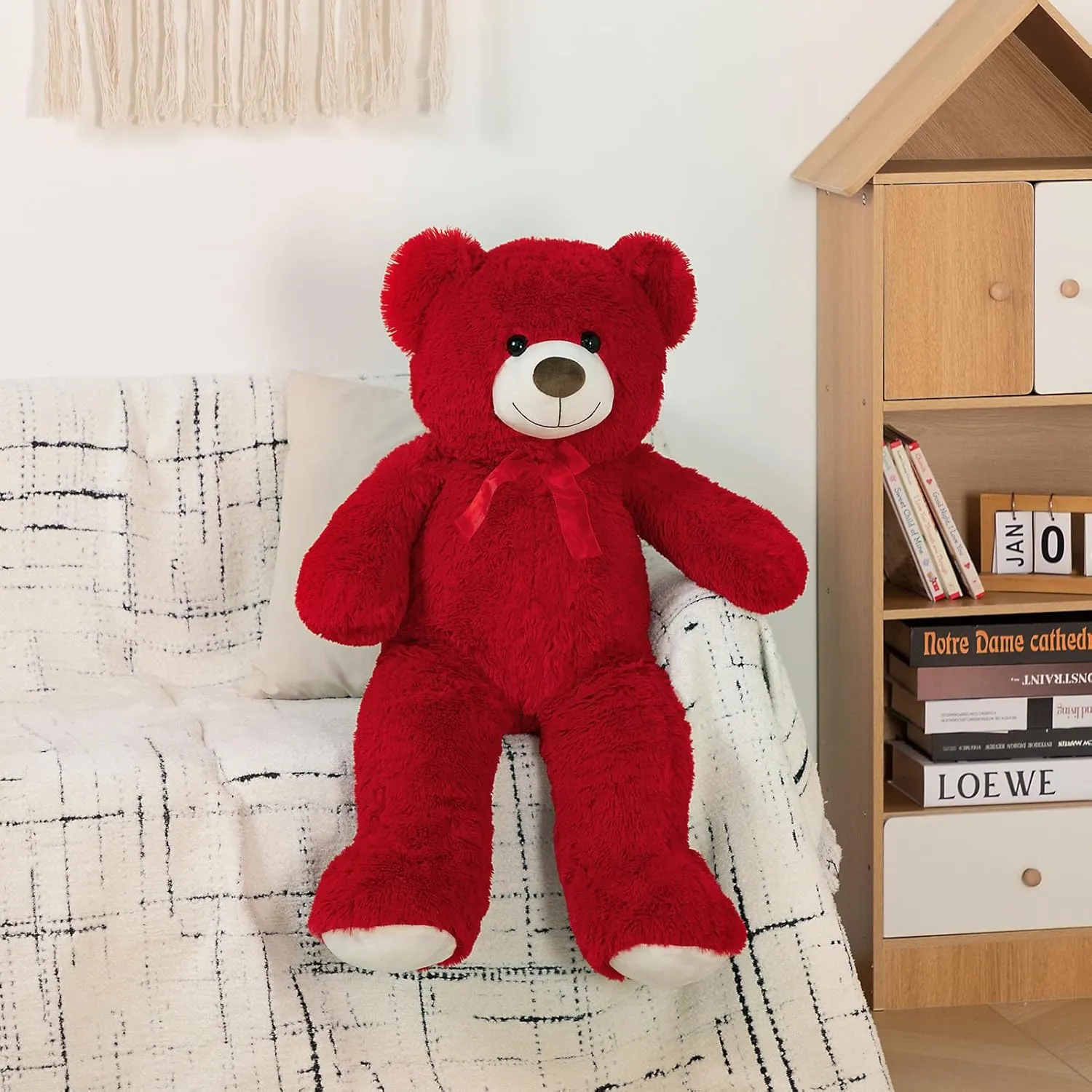 HollyHOME Big Teddy Bear Large Teddy Bear Stuffed Animal Birthday Valentines Day Plush for Kids and Girlfriend 36 inch Red