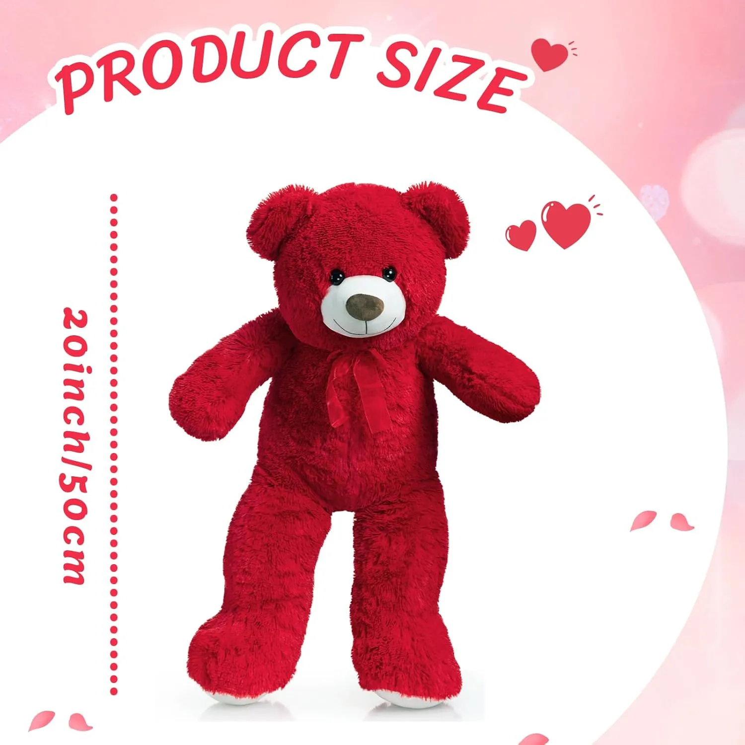 HollyHOME Big Teddy Bear Large Teddy Bear Stuffed Animal Birthday Valentines Day Plush for Kids and Girlfriend 36 inch Red
