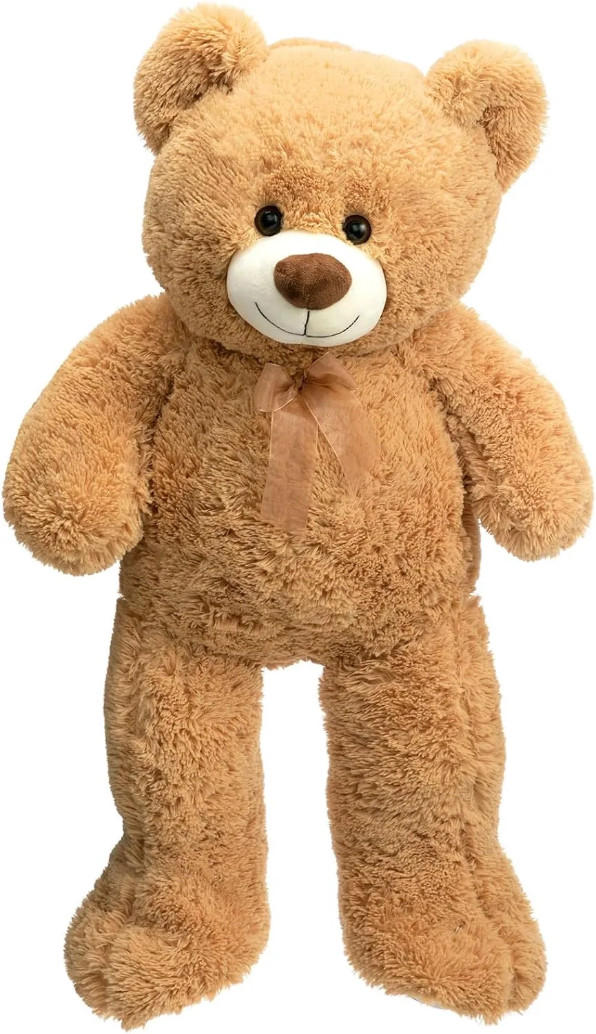 HollyHOME Teddy Bear Stuffed Animal Plush Giant Teddy Bears with Footprints Big Bear 36 inch Tan