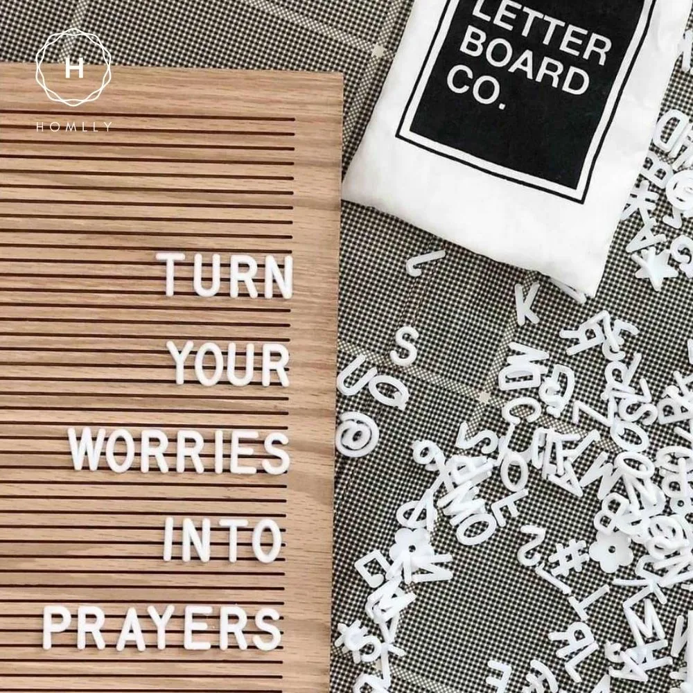 Homlly Full Oak Wood Letter Message Board
