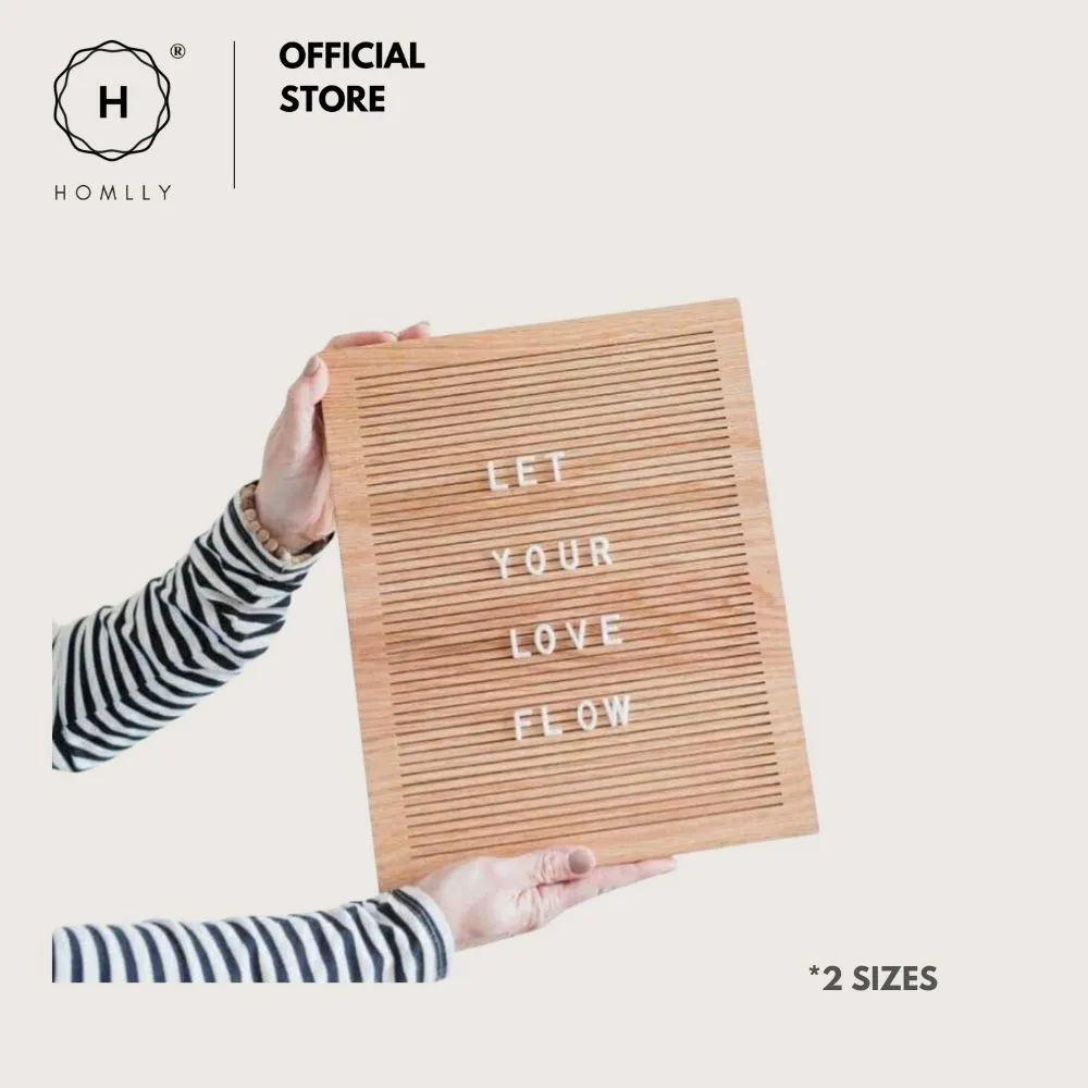 Homlly Full Oak Wood Letter Message Board