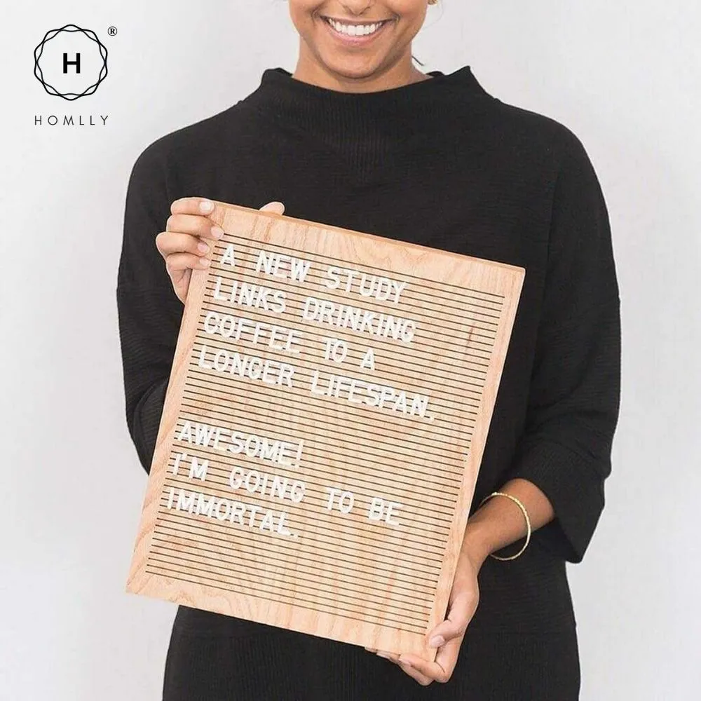 Homlly Full Oak Wood Letter Message Board
