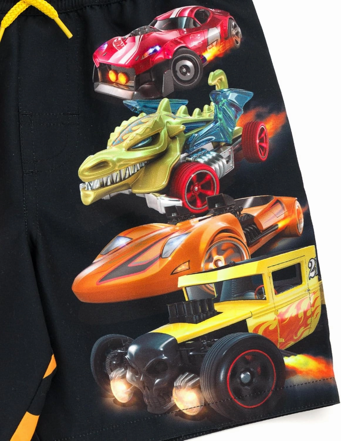 Hot Wheels UPF 50  Pullover Rash Guard and Swim Trunks Outfit Set Toddler to Big Kid