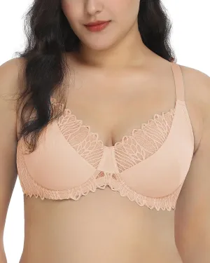 HSIA Minimizer Bra for Women - Plus Size Lace Bra Women's Full Coverage Unlined Underwire Bra for Heavy Breast