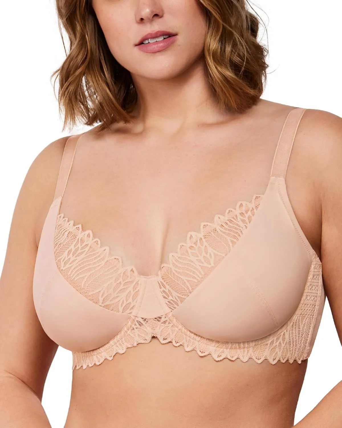 HSIA Minimizer Bra for Women - Plus Size Lace Bra Women's Full Coverage Unlined Underwire Bra for Heavy Breast