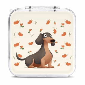 I Love My Dog Dachshunds Switch Game Case Switch Game Holder Cartridge Case Storage 12 Games & 2 Micro Sd Card Slots, Travel Carry Cases, Portable Games Card Storage, Hard Shell, Buckle Closure