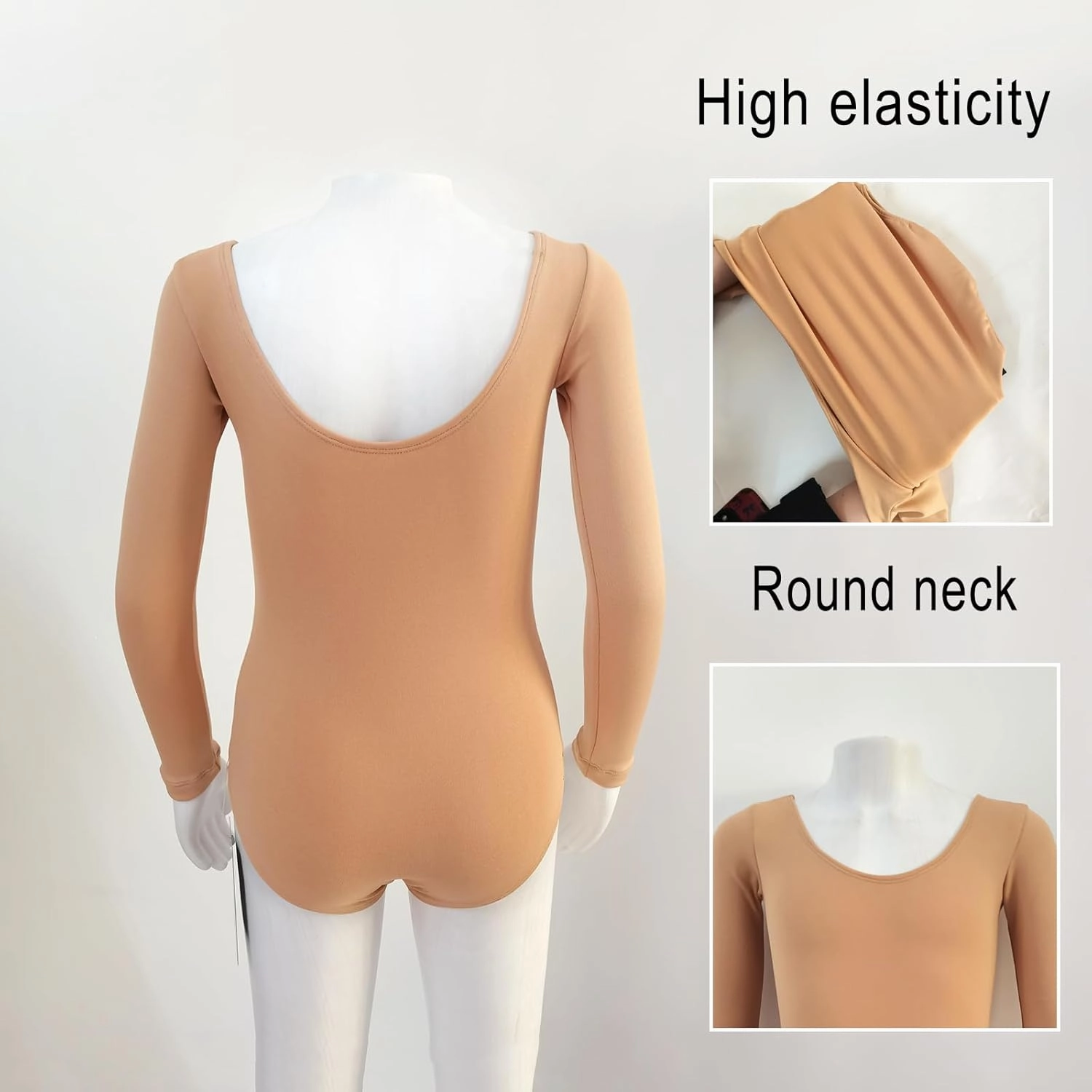 Ice Figure Skating Tops Girls Skating Performance Wear Fleece Inside Adult Training Women Competition Colour of Skin