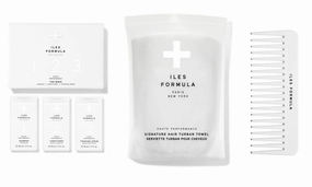 Iles Formula Limited Travel Edition Hair Care Set with Mini Shampoo, Conditioner, Finishing Serum, Comb, & Absorbent Turban Hair Towel, Travel-Friendly