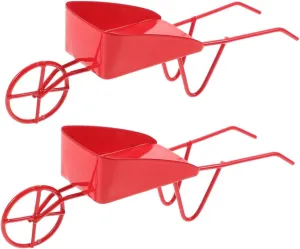 IMIKEYA Miniature House Decor Iron Wheelbarrow for Boys and Girls Miniature Shopping Cart Vintage Style for Dollhouse and Photography