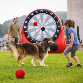 Inflatable Soccer Dart Board Giant Kick Dart Games Outdoor Backyard Games 6ft Big Kick Darts Game Inflatable for Kids Adults Family with 4 Kick Balls & Air Pump Large Carnival Games Dartboard