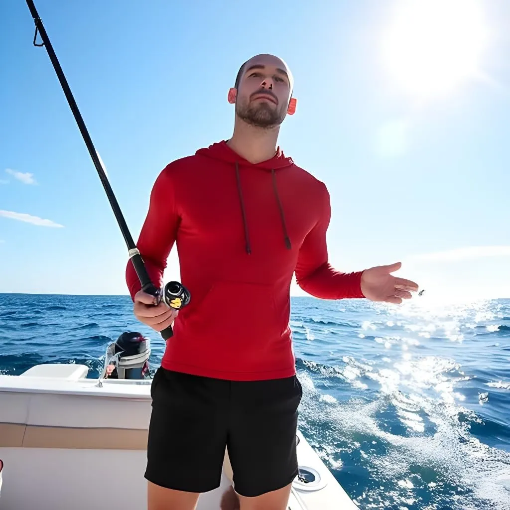 INGEAR Sun Shirts for Men - Lightweight SPF 50  UV Protection Hoodie with Pocket for Fishing, Running, Hiking, Swim Rashguard
