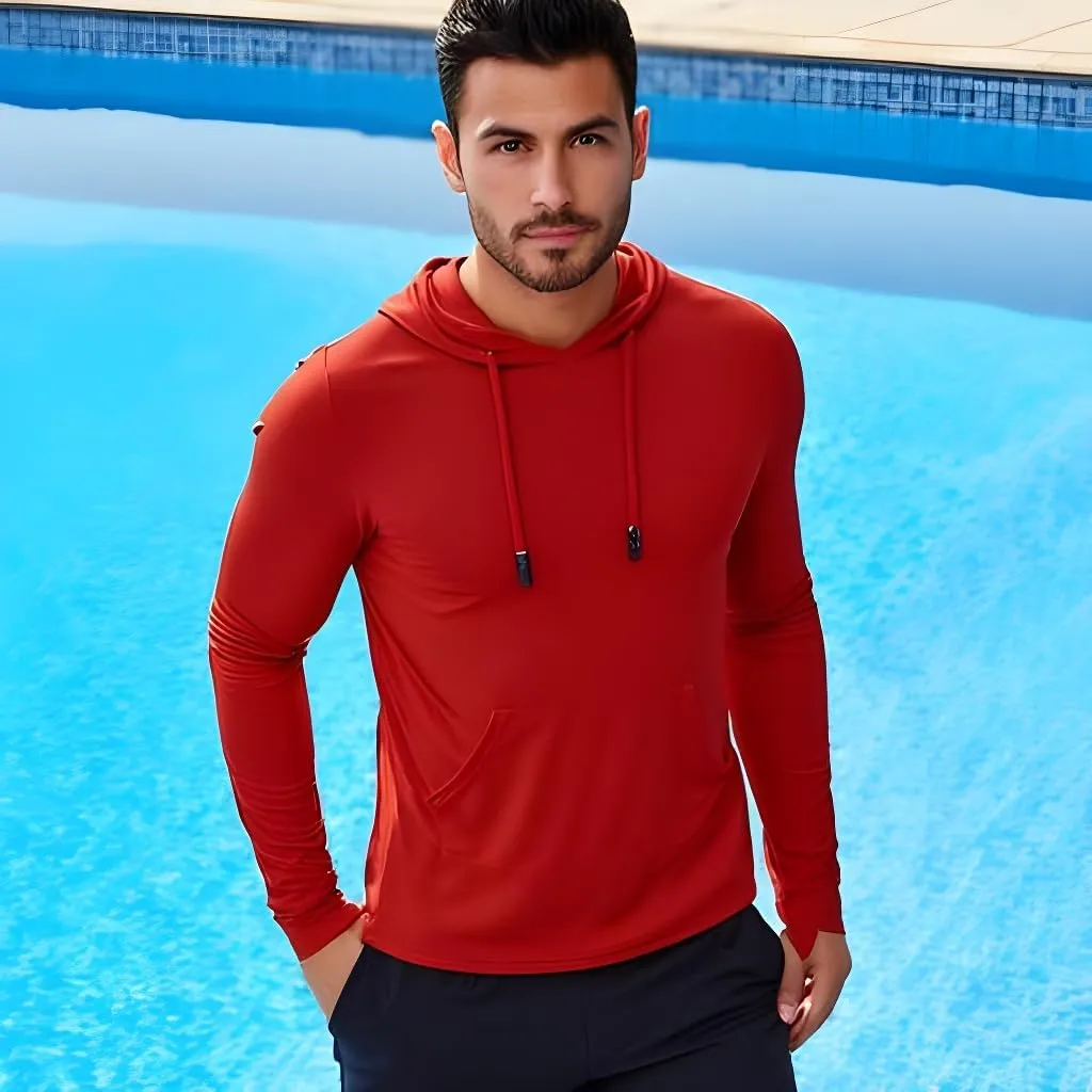 INGEAR Sun Shirts for Men - Lightweight SPF 50  UV Protection Hoodie with Pocket for Fishing, Running, Hiking, Swim Rashguard