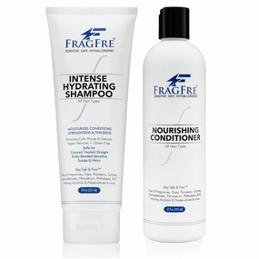 Intense Hydrating Shampoo 8 oz and Nourishing Conditioner 12 oz Bundle - 2/Pack Gift Set Sulfate Free Color Safe Shampoo   Deep Conditioner for Sensitive Scalp - Fragrance Free Hypoallergenic