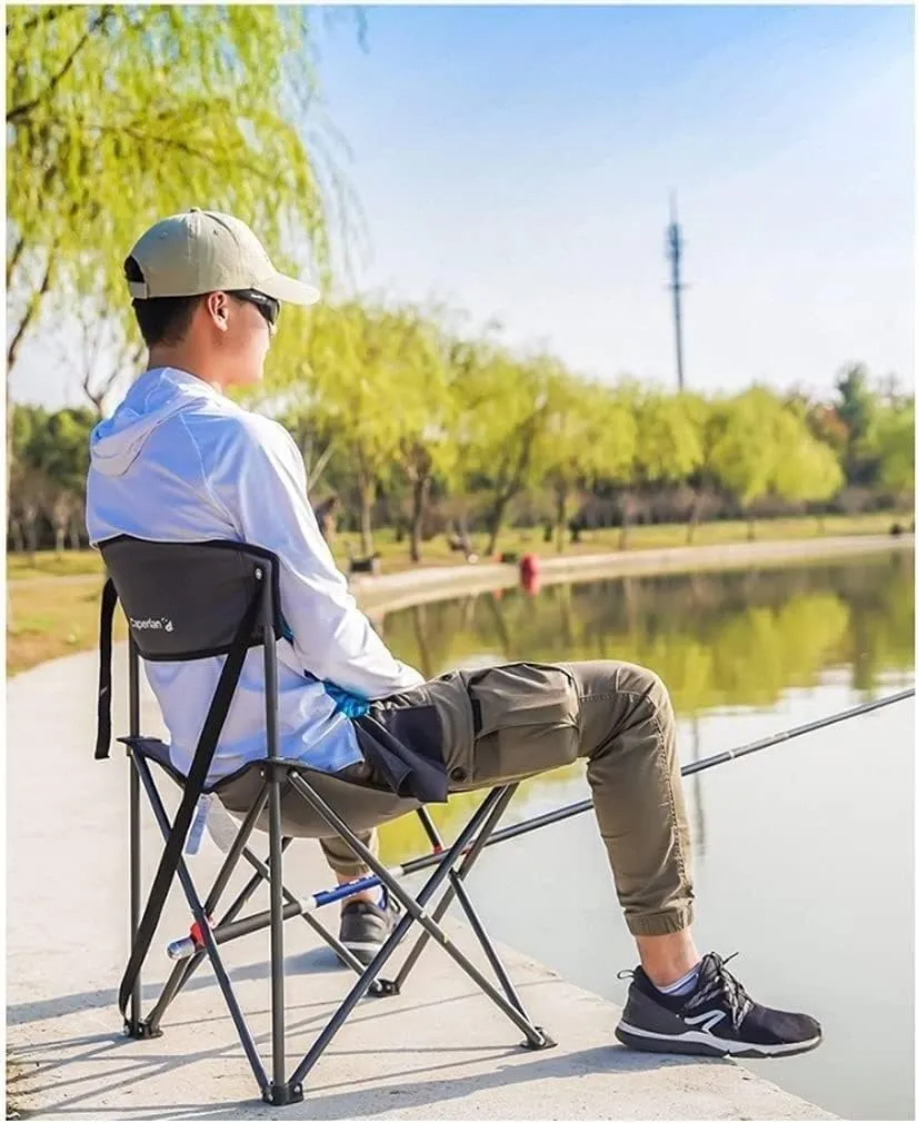 IRYZE Outdoor Chair Folding Camping Chair Folding Backrest Chair Lightweight Portable Small Stool Padded Seat for Camping Garden Trips Camping Chair Foldable Chair (Color : A)