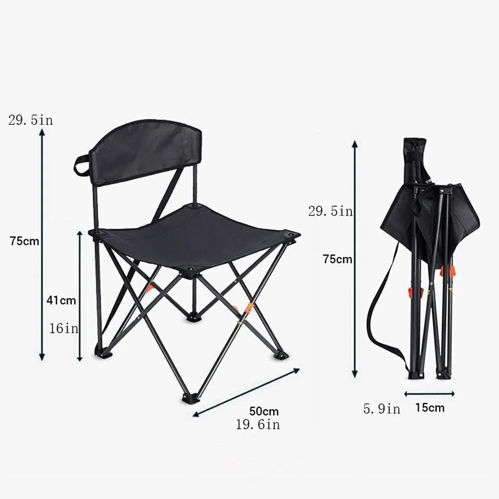 IRYZE Outdoor Chair Folding Camping Chair Folding Backrest Chair Lightweight Portable Small Stool Padded Seat for Camping Garden Trips Camping Chair Foldable Chair (Color : A)