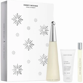 Issey Miyake L'eau D'issey 3-Piece Set for Women, (3.4 Eau De Toilette Spray  0.33 Oz Eau De Toilette Spray   1.6 Oz Body Lotion)