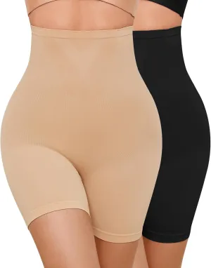 Jaywan Women's Shapewear Tummy Control High Waisted Butt Lifting Shapewear Shorts Body Shaper Thigh Slimmer Girdle