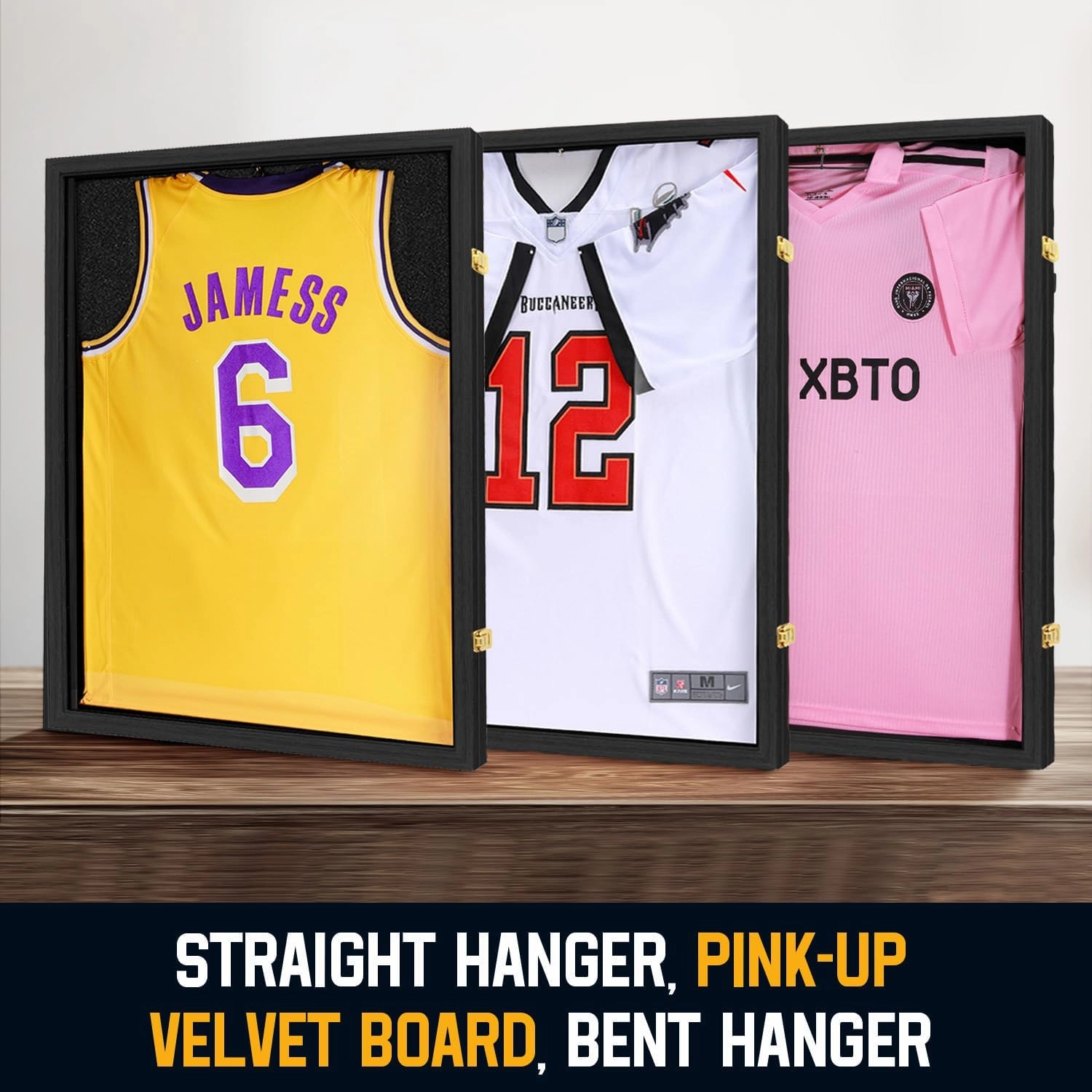 Jersey Frame Display Case ,Lockable Flat Jersey Shadow Box with 98% UV Protective Acrylic Door for Football,Hockey,Basketball,Baseball Sports Jersey (Black, 1 Pack)