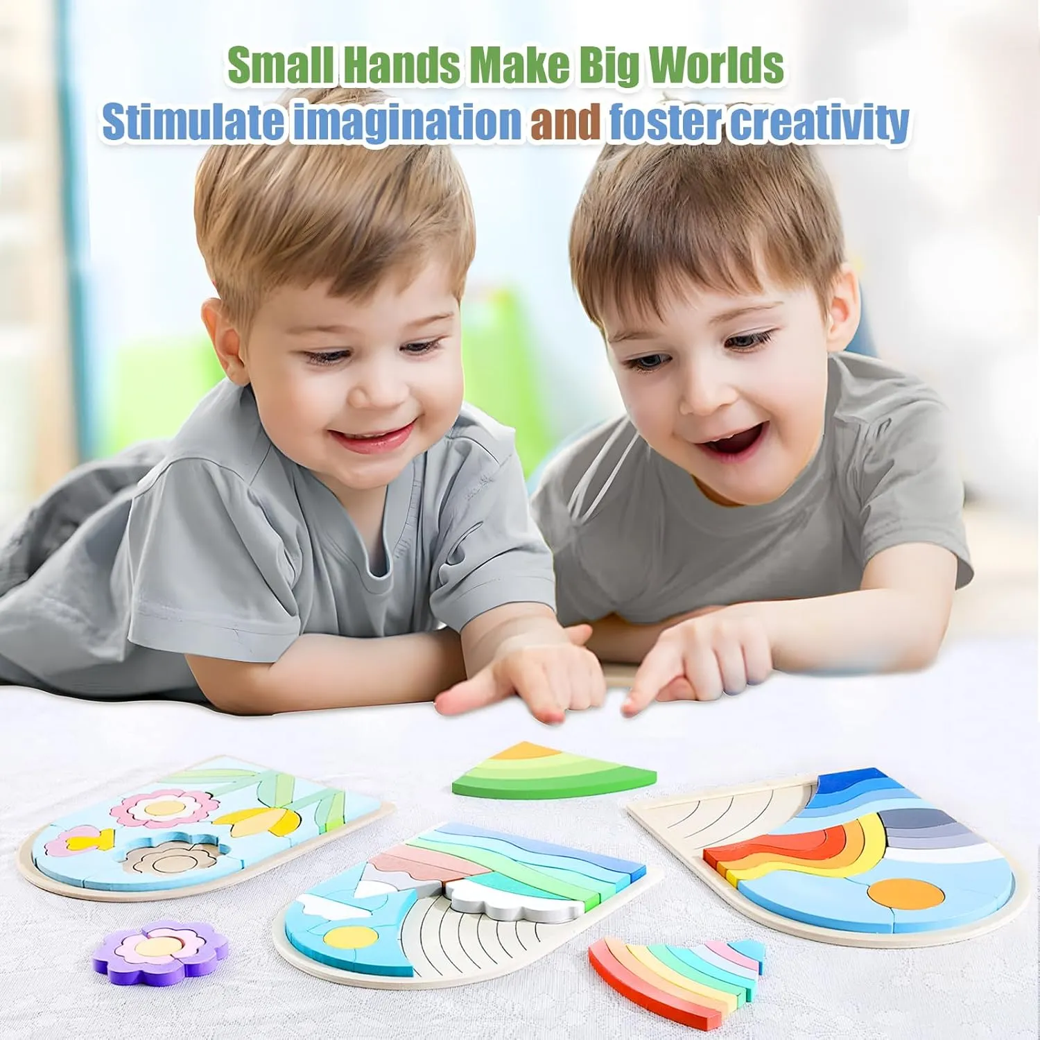 Jigsaw for Baby Boys, Wooden Puzzles for Toddlers 3-5, Boys Girls Birthday Gift for Kids Ages 4-6, Toddler Puzzles Montessori Toys for 3 Year Old, Great Gifts for 3  Year Olds (3 Pack)