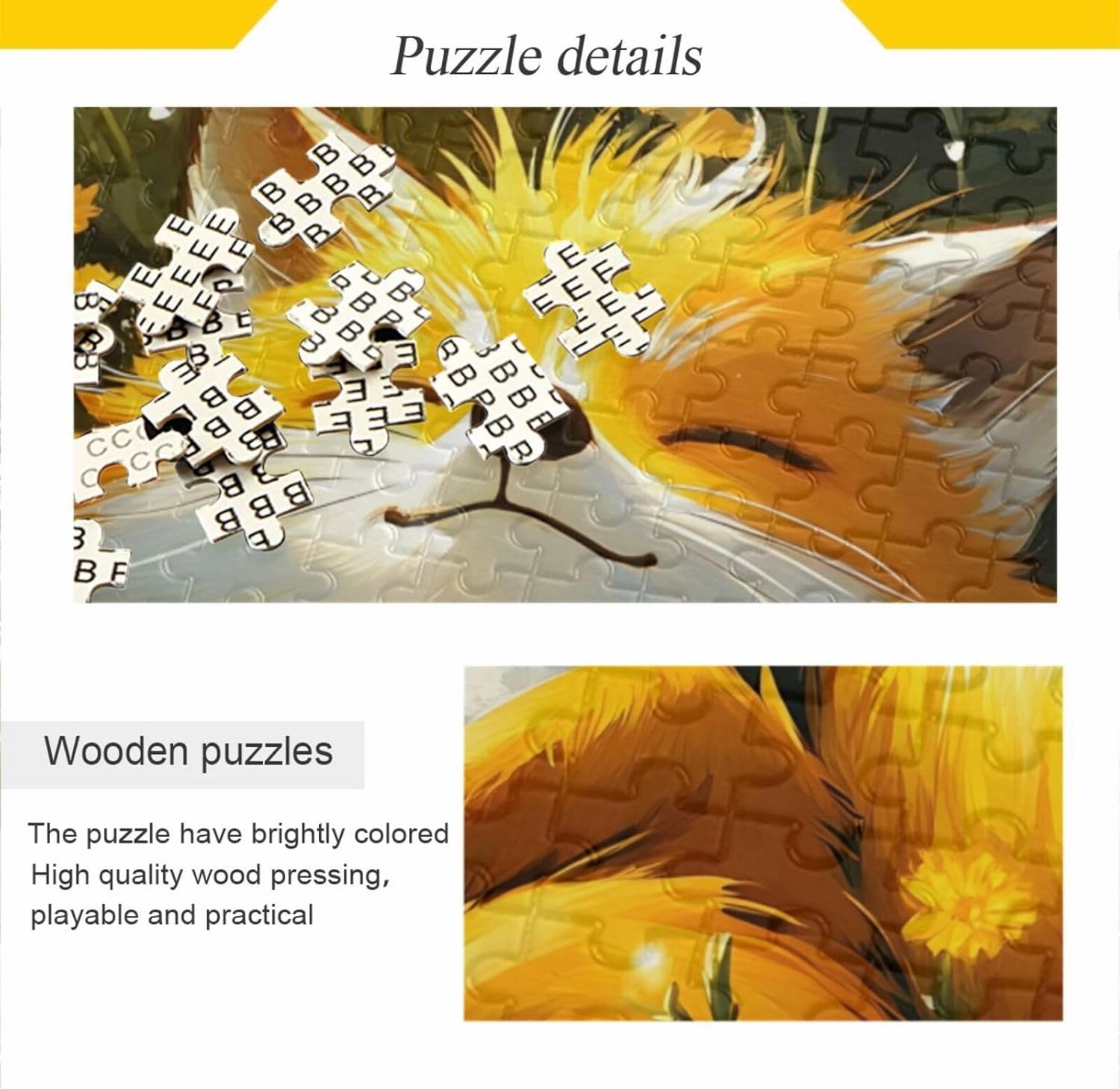 Jigsaw Puzzle 1000 Piece, Fox Cute Grassland Educational Intellectual Decompression Puzzle Game Jigsaw Puzzle for Adult Active Thinking Party Entertainment, Family Games
