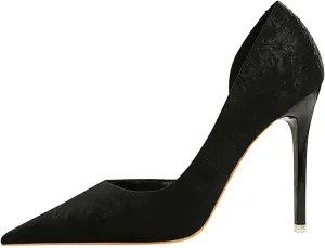 JOEupin Women Sexy Suede Pointed Toe Pumps High Heels Stilettos Prom Daily Classic Shoes