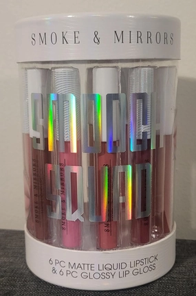 JOJO OFFICIAL Smoke & Mirrors Smooch Squad Matte Liquid Lipstick 6-pcs & Glossy Lip Gloss Set 6-pcs