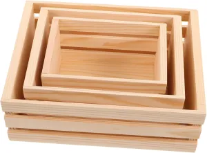 jojofuny 3pcs Unfinished Rustic Display Organizer for Dollhouse Birthday Versatile Nesting Storage for Keepsakes and Small Treasures