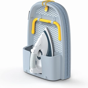 Joseph Joseph Pocket Folding Tabletop Ironing Board with Iron Holder and wall mount, Compact Space-Saving , Grey/Yellow