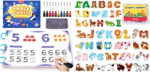 JoyCat Fridge Magnets for Toddlers – 26 Cute Animals & Uppercase Letters for Kids   Preschool Learning Activities 48 Reusable Pages, Handwriting Practice for Kids Toddlers
