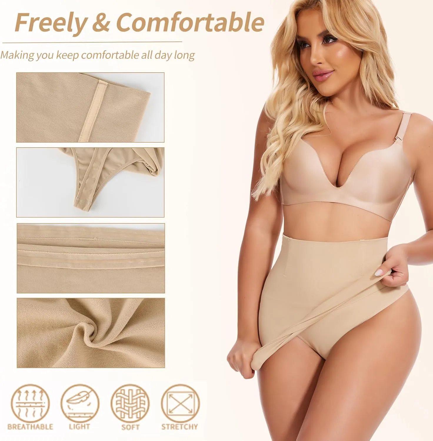 JOYSHAPER Half Slips Shapewear Skirt Under Dress Tummy Control High Waist Shapewear Half Skirt With Built In Thong
