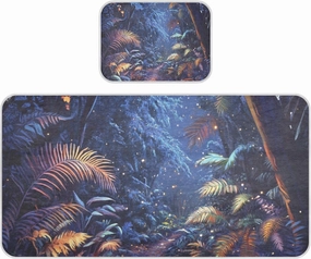 Jungle Foliage Trail Blue Summer Cooling Crib Mattress Pad for Toddler Breathable Baby Mattress Protector with Pillowcase Reusable Cool Mat Pads for Boys Girls Newborn Infant