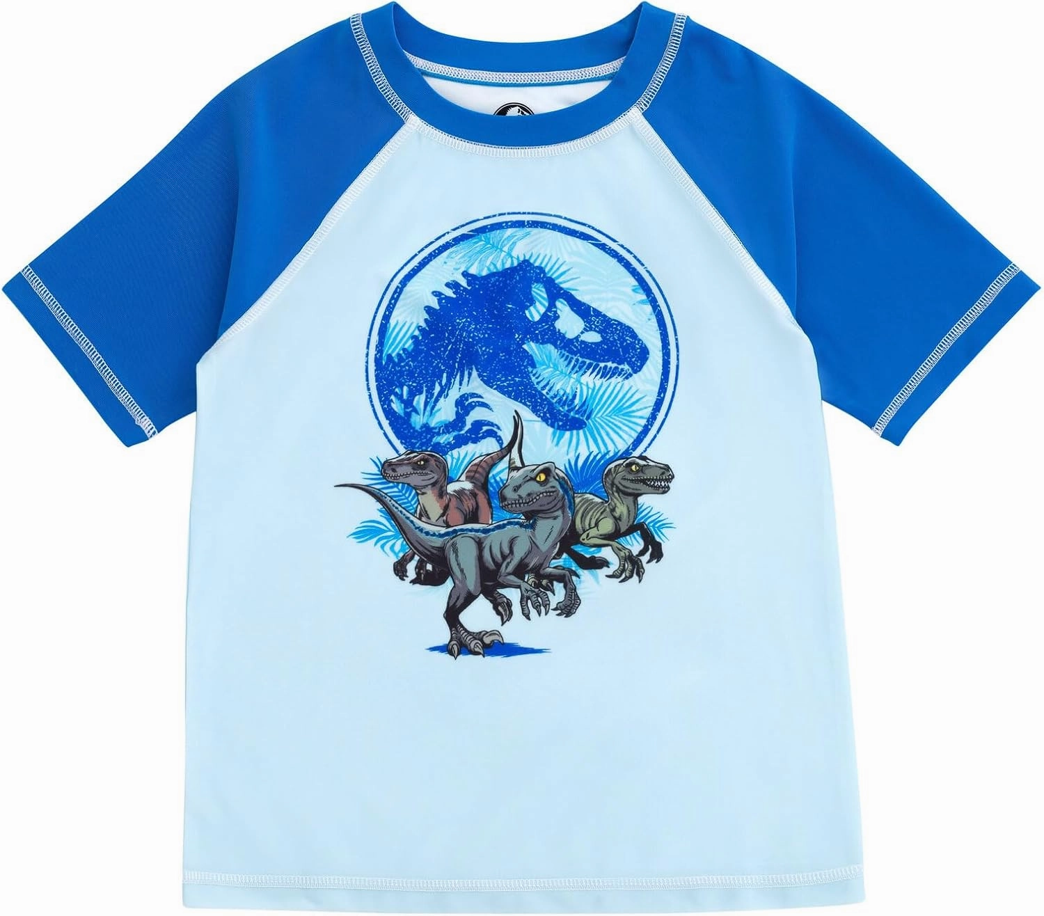 Jurassic World Dinosaur UPF 50  Rash Guard and Swim Trunks Outfit Set Little Kid to Big Kid Sizes (4-14-16)