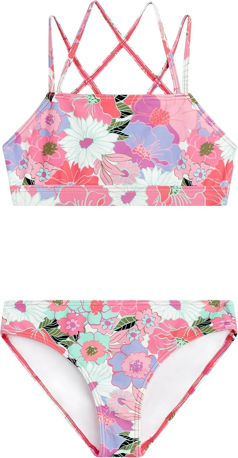 Kanu Surf Girls' Aria Beach Sport UPF 50 Mini Tankini Two Piece Swimsuit