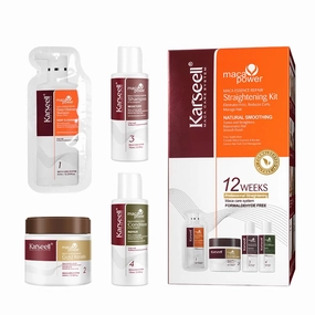 Karseell Maca essence repair Straightening Kit, 12 Weeks of Home Use Professional Straightening, Softer and Shinier Hair, All Hair Types