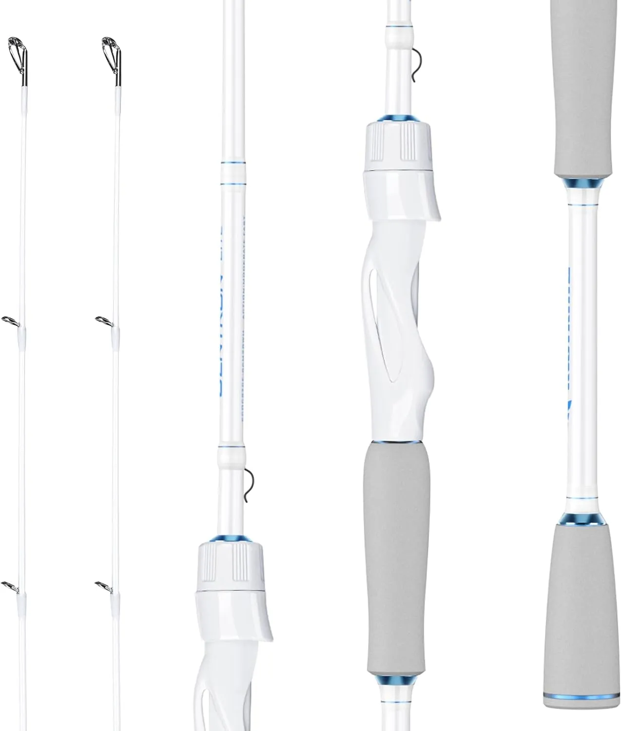 KastKing Centron Lite Twin Tip Fishing Rods, IM6 Graphite Blanks, Twin Tip Fishing Rods, Stainless Steel Guides with Ceramic Rings, Split or Full Rear EVA Handle Design, Drop Shot Hook Keeper