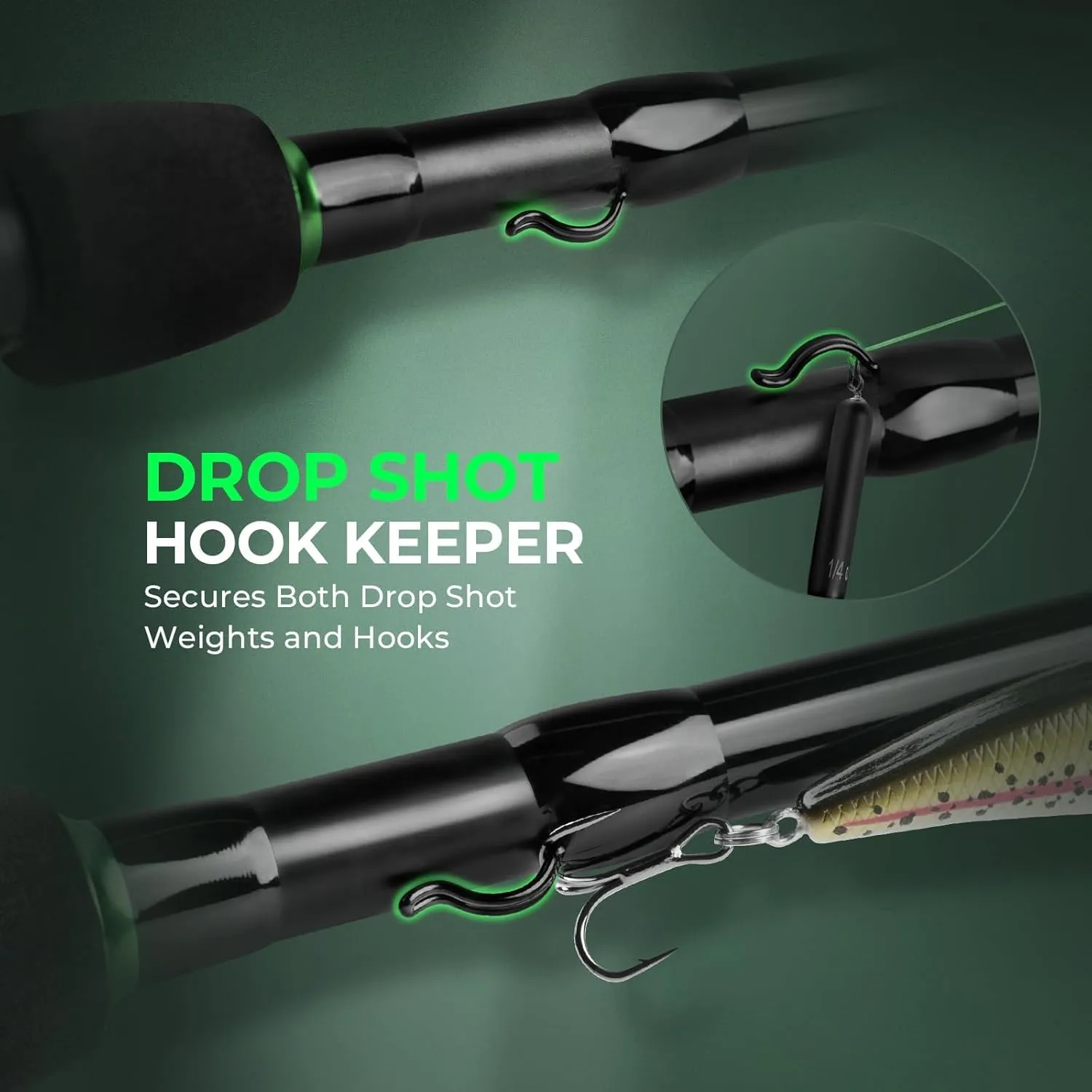 KastKing Zephyr Dual Tip Fishing Rod, Lightweight KastFlex IM6 Graphite Spinning & Casting Rod, Fuji O-Ring Guide, Dual Tips Section for Different Powers, Drop Shot Hook Keeper, EVA Grip