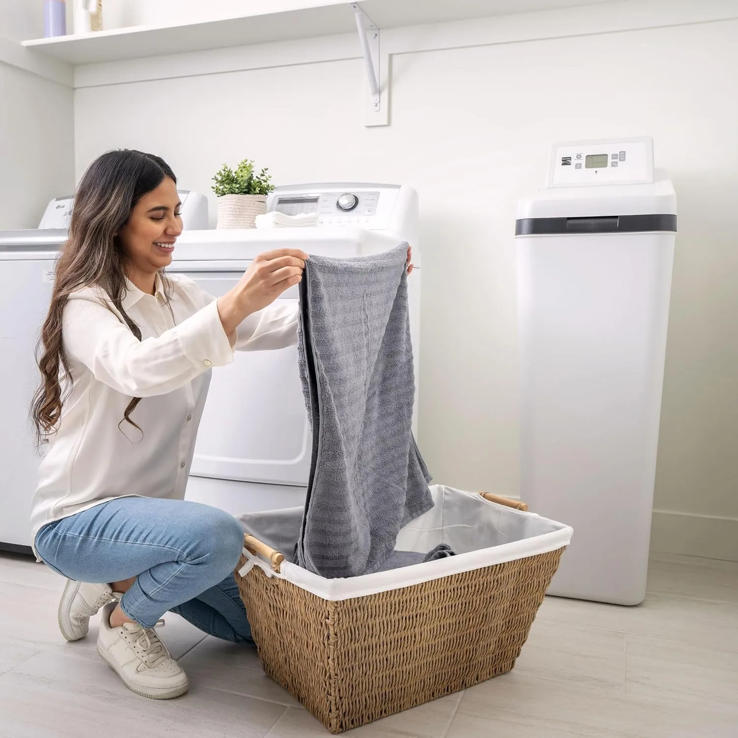 Kenmore 420 Water Softener With Ultra Flow Valve | Reduce Hardness Minerals & Clear Water Iron | Whole Home Water Softener | Easy To Install | Reduce Hard Water In Your Home, Grey