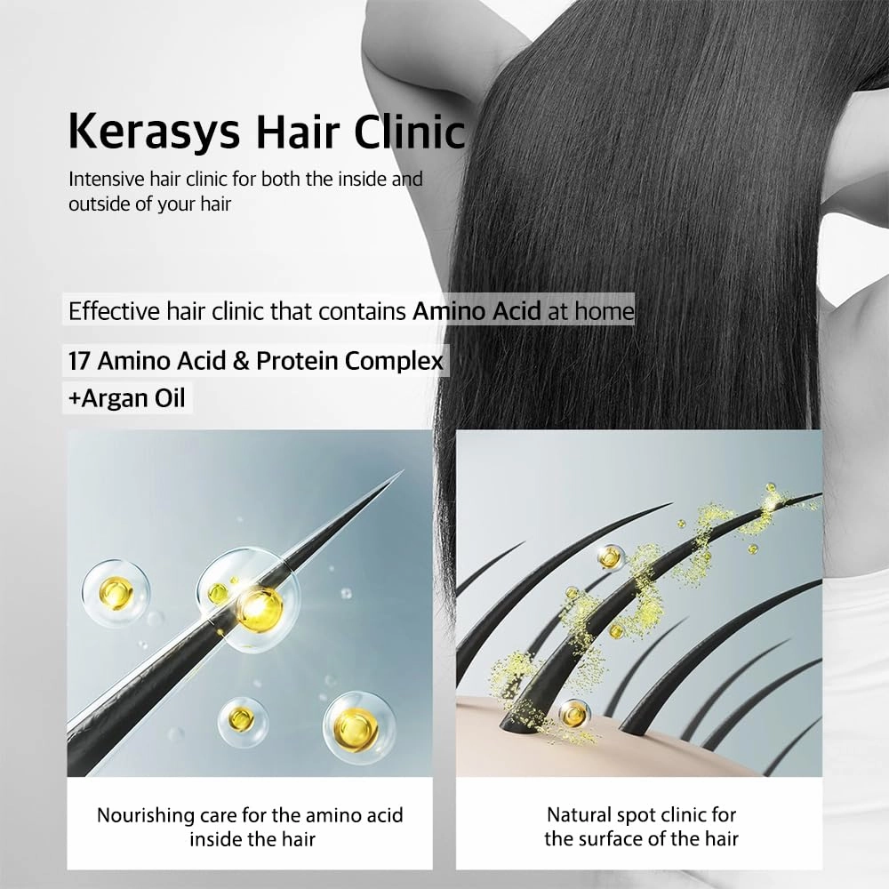 Kerasys Hair Clinic Protein Care System for Damaged Hair Argan Oil REPAIRING 13.5 fl oz / 400 ml (Shampoo   Conditioner Set)