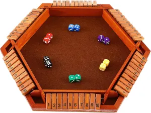 KICHOUSE Close The Box Game Sided Wooden Board Game for Family Classroom Game with Visible Numbers Fun Table Game for Adults
