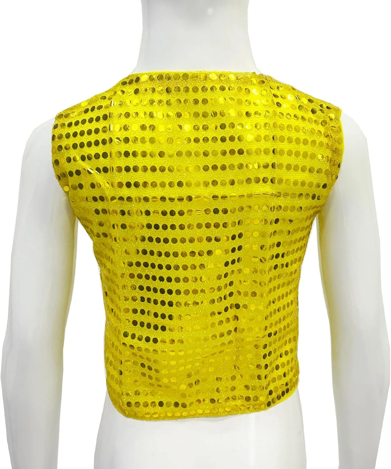 Kids Boys Girls Shiny Sequins Vest Sleeveless Jazz Hip-hop Dance Jacket Waistcoat Stage Performance Choir Party Top Gilets