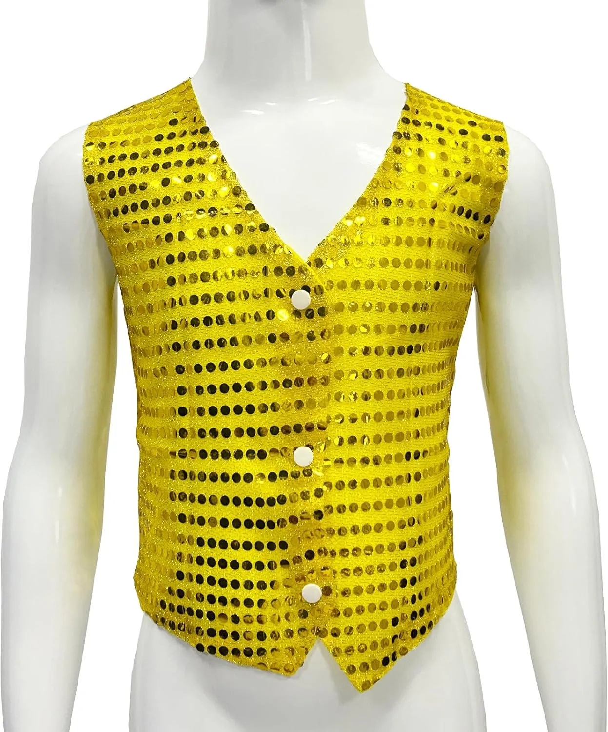 Kids Boys Girls Shiny Sequins Vest Sleeveless Jazz Hip-hop Dance Jacket Waistcoat Stage Performance Choir Party Top Gilets