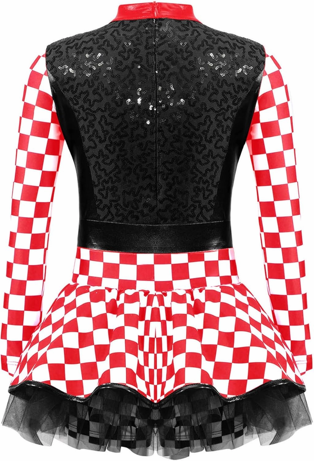 Kids Girls Racing Car Driver Costume Shiny Sequins Dance Costume Halloween Cosplay Fancy Dress Up